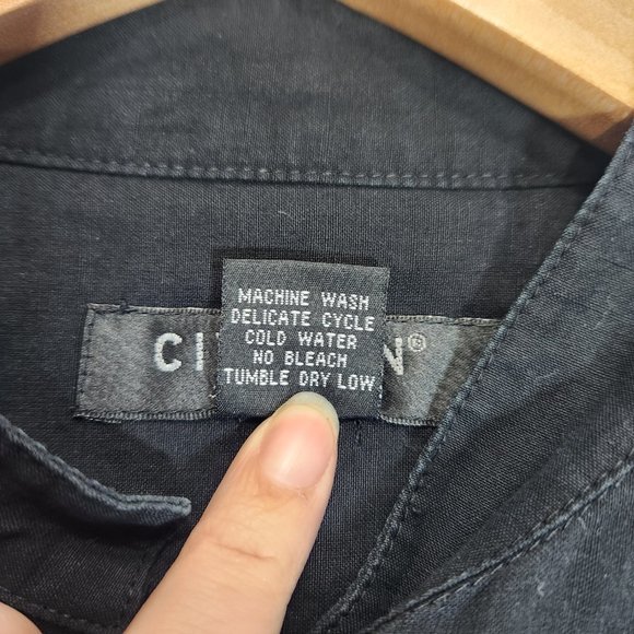 Citron Dragon Silk Linen Tunic Blouse - Picture 9 of 9